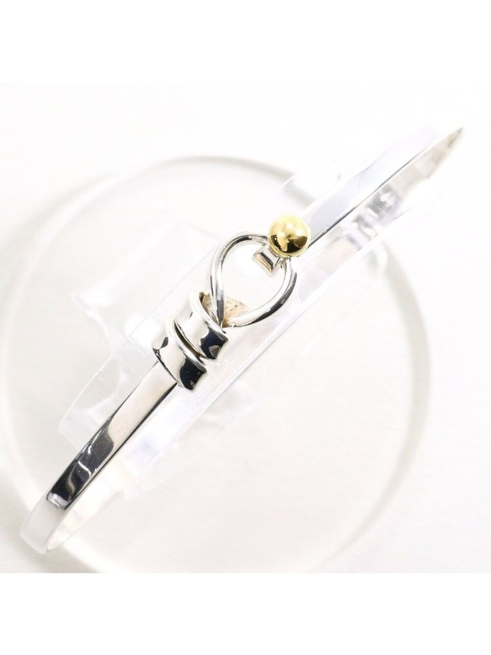Tiffany & Co Love Knot 18k Yellow Gold 925 Sterling Silver Bangle Bracelet